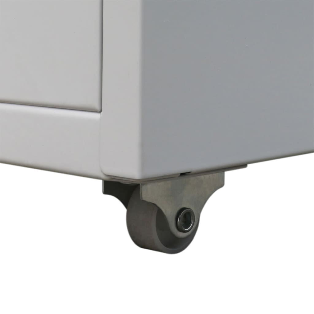 Schedario da Ufficio con 5 Cassetti e Ruote - Grigio Acciaio - immagine 4 | SolPatio - Image 4 of 5