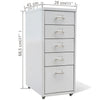 Schedario da Ufficio con 5 Cassetti e Ruote - Grigio Acciaio - immagine 5 | SolPatio - Image 5 of 5