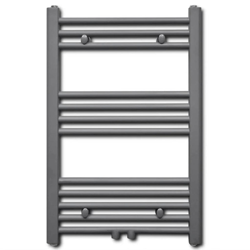 vidaXL Radiatore Portasciugamani ad Acqua in Acciaio Grigio 500 x 764 mm - Image 1 of 7