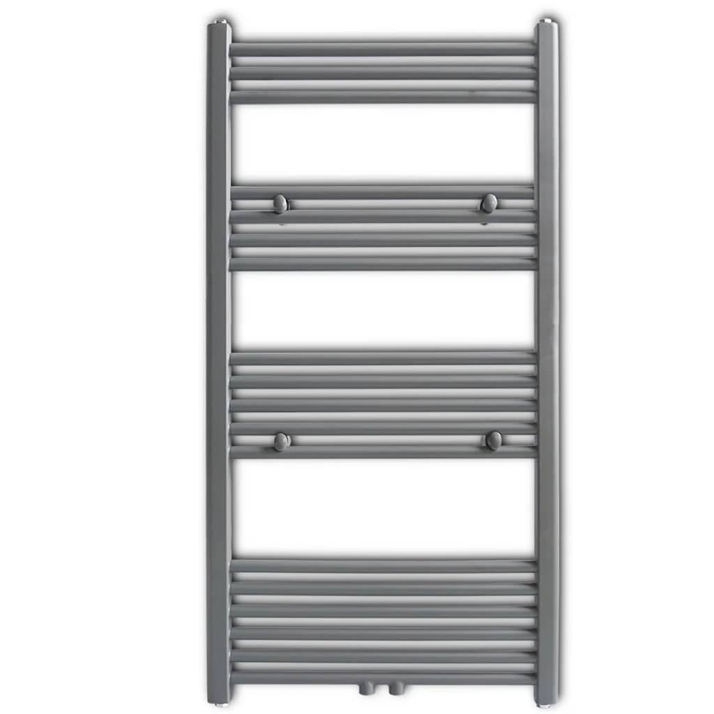 vidaXL Radiatore Centrale Portasciugamano Dritto Grigio 600 x 1160 mm - Image 1 of 7