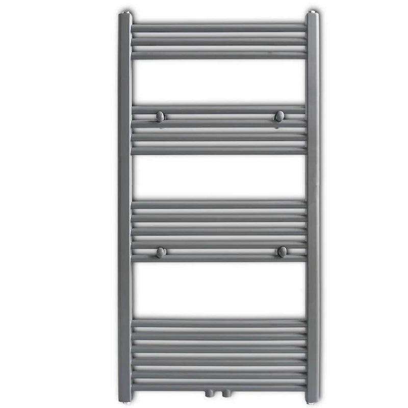 vidaXL Radiatore Centrale Portasciugamano Dritto Grigio 600 x 1160 mm - Image 1 of 7