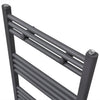 vidaXL Radiatore Centrale Portasciugamano Dritto Grigio 600 x 1160 mm - Image 2 of 7