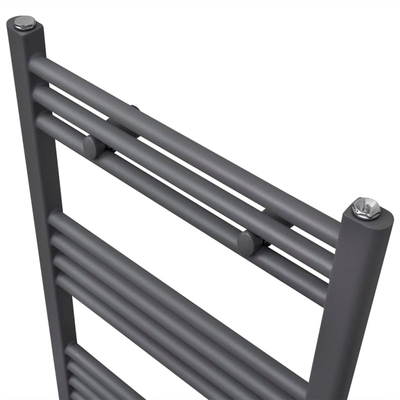 vidaXL Radiatore Centrale Portasciugamano Dritto Grigio 600 x 1160 mm - Image 2 of 7