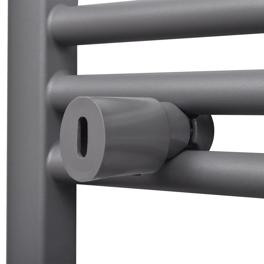 vidaXL Radiatore Centrale Portasciugamano Dritto Grigio 600 x 1160 mm - Image 4 of 7