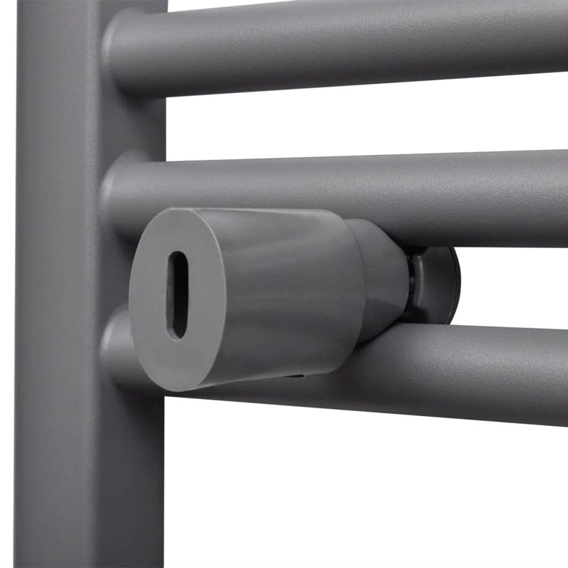 vidaXL Radiatore Centrale Portasciugamano Dritto Grigio 600 x 1160 mm - Image 4 of 7