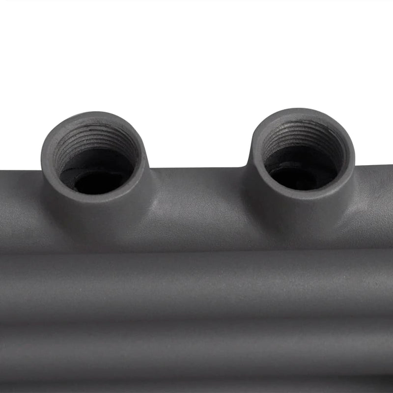 vidaXL Radiatore Centrale Portasciugamano Dritto Grigio 600 x 1160 mm - Image 5 of 7