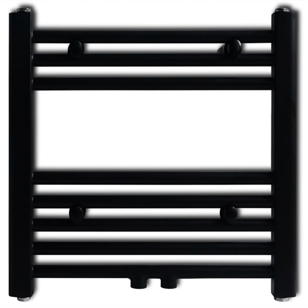 vidaXL Radiatore Portasciugamano in Acciaio 480 x 480 mm Nero - Image 1 of 7