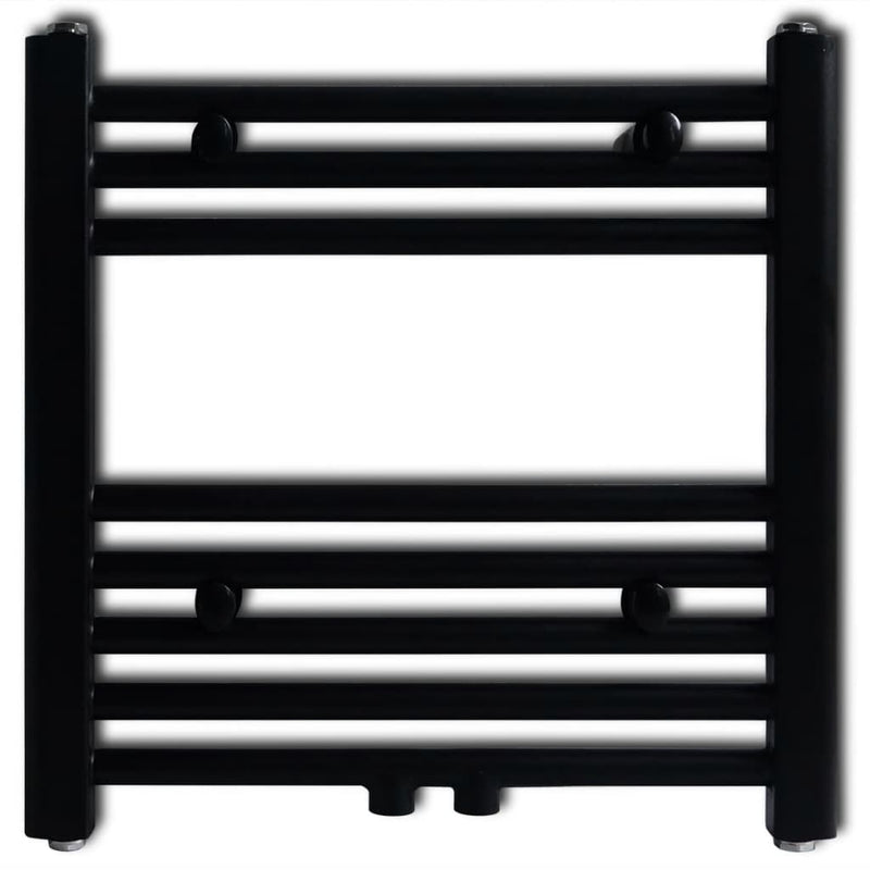 vidaXL Radiatore Portasciugamano in Acciaio 480 x 480 mm Nero - Image 1 of 7