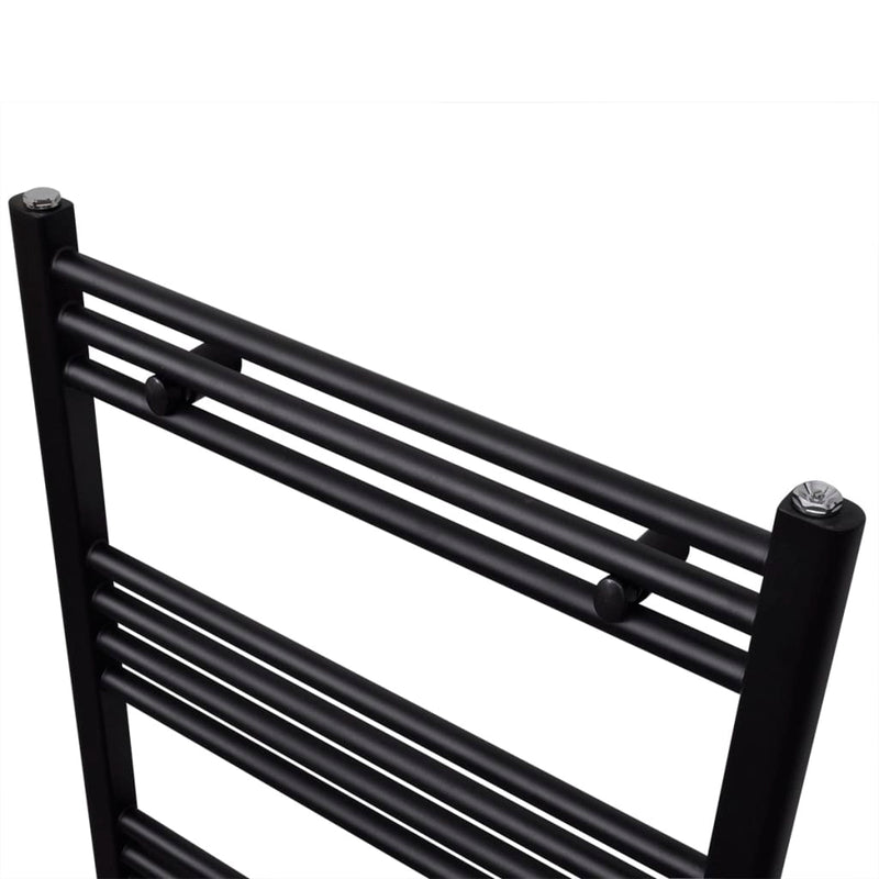 vidaXL Radiatore Portasciugamano in Acciaio 480 x 480 mm Nero - Image 2 of 7
