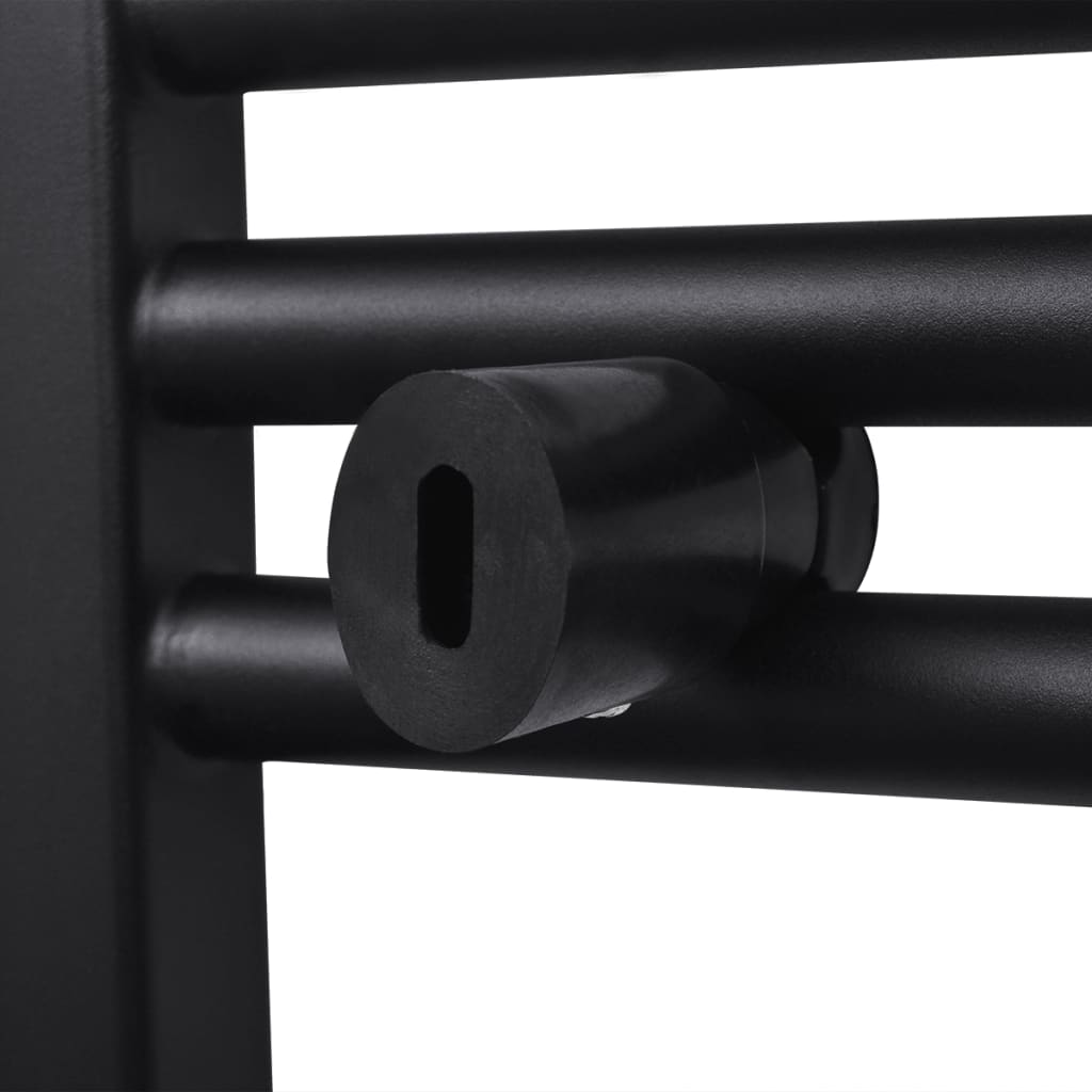 vidaXL Radiatore Portasciugamano in Acciaio 480 x 480 mm Nero - Image 4 of 7