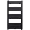 vidaXL Radiatore Centrale Portasciugamano Dritto Nero 600 x 1160 mm - Image 1 of 7