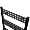vidaXL Radiatore Centrale Portasciugamano Dritto Nero 600 x 1160 mm - Image 2 of 7