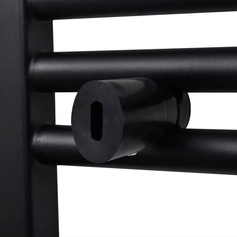 vidaXL Radiatore Centrale Portasciugamano Dritto Nero 600 x 1160 mm - Image 4 of 7