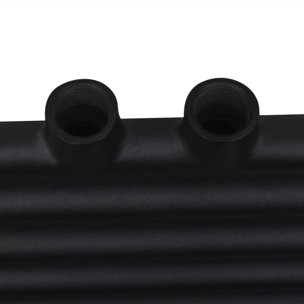vidaXL Radiatore Centrale Portasciugamano Dritto Nero 600 x 1160 mm - Image 5 of 7
