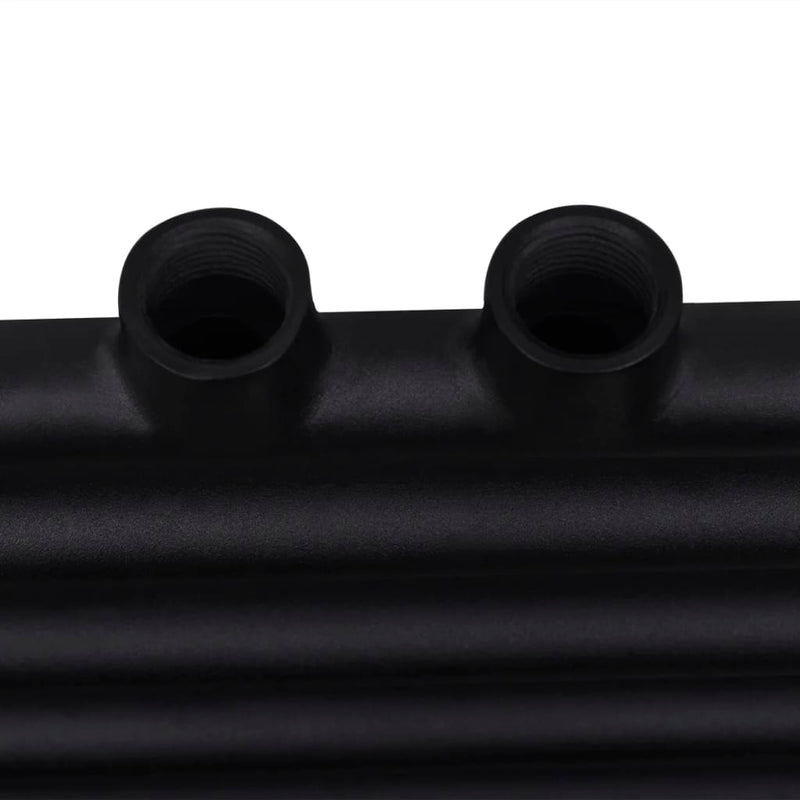 vidaXL Radiatore Centrale Portasciugamano Dritto Nero 600 x 1160 mm - Image 5 of 7