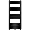 vidaXL Radiatore Centrale Portasciugamano Curvo Nero 500 x 1160 mm - Image 1 of 7
