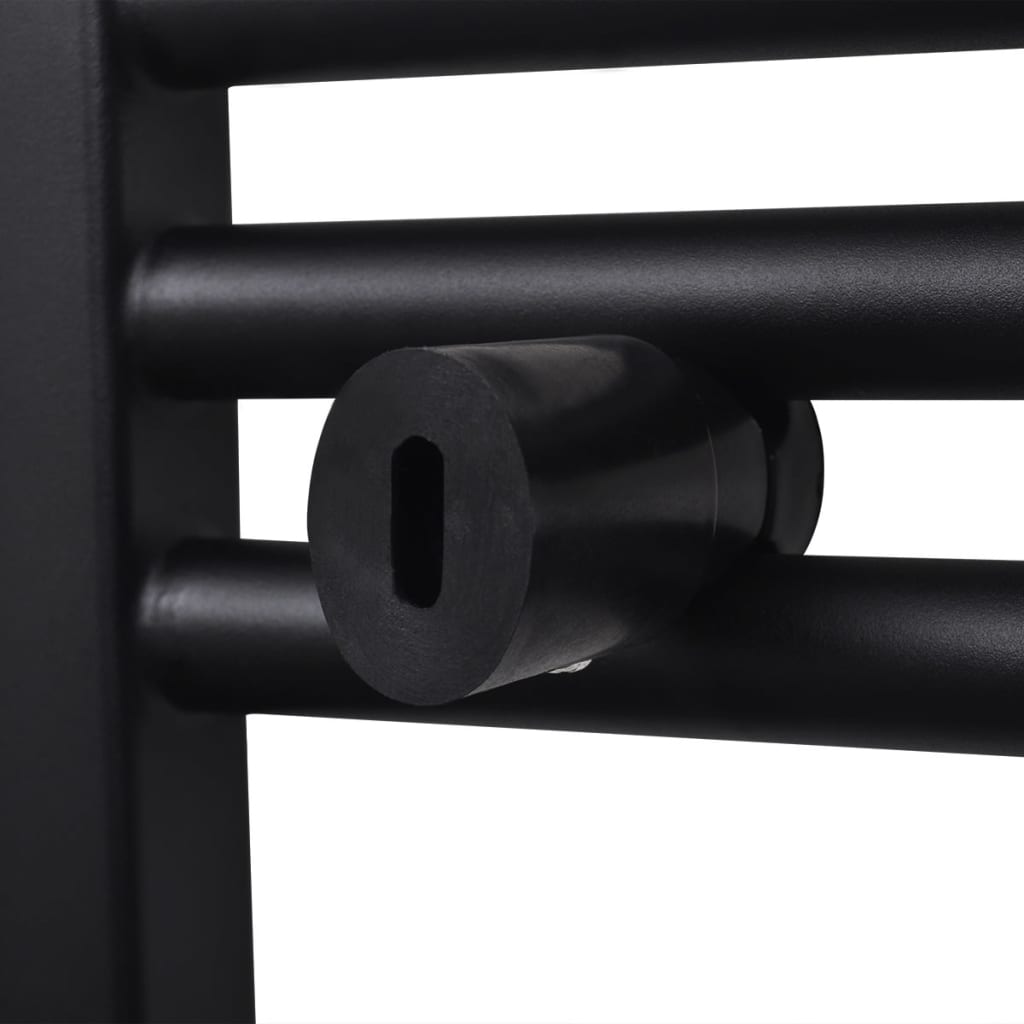 vidaXL Radiatore Centrale Portasciugamano Curvo Nero 500 x 1160 mm - Image 4 of 7