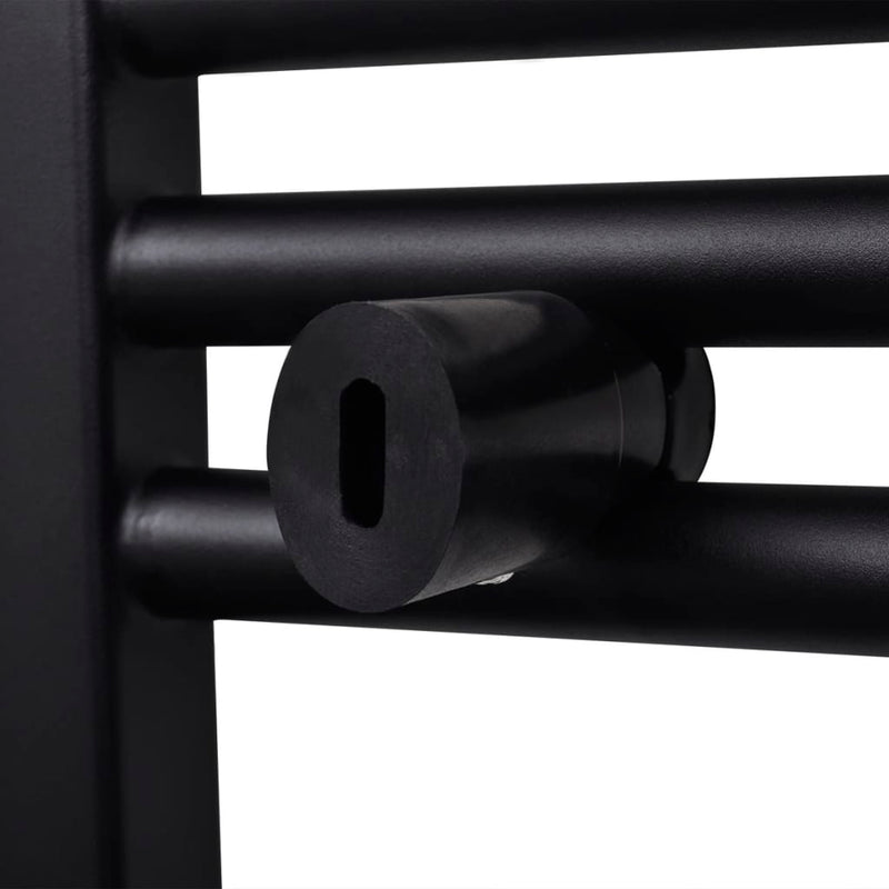 vidaXL Radiatore Centrale Portasciugamano Curvo Nero 500 x 1160 mm - Image 4 of 7