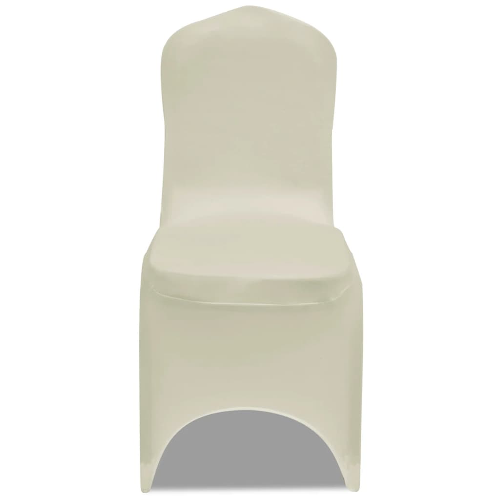 vidaXL Fodere Elastiche 4 pz per Sedie Crema - Image 2 of 6