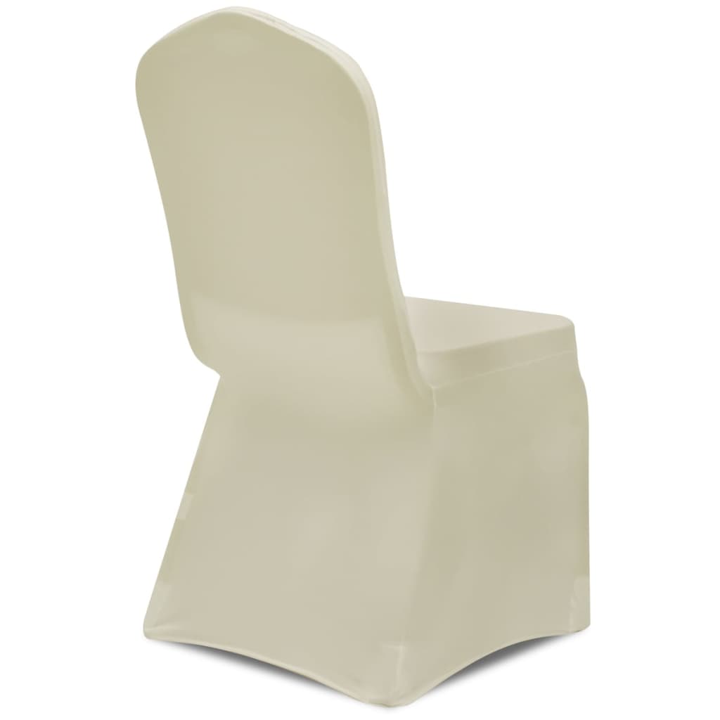 vidaXL Fodere Elastiche 4 pz per Sedie Crema - Image 3 of 6