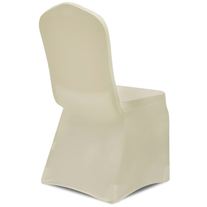vidaXL Fodere Elastiche 4 pz per Sedie Crema - Image 3 of 6