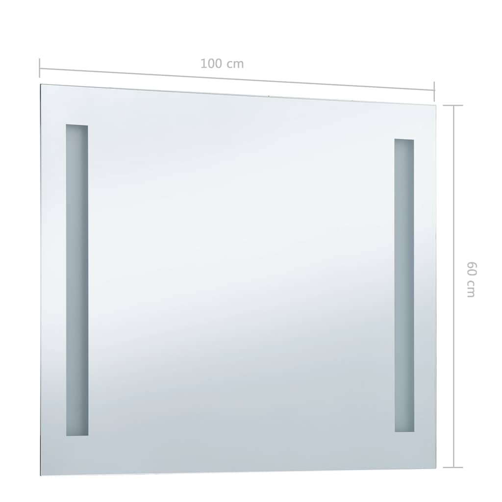 vidaXL Specchio da Parete a LED in Vetro e Alluminio 100x60 cm Argento - Image 12 of 13