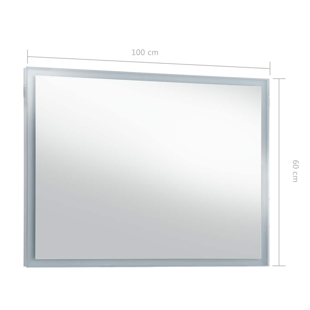 vidaXL Specchio da Parete a LED in Vetro e Alluminio 100x60 cm Argento - Image 13 of 13