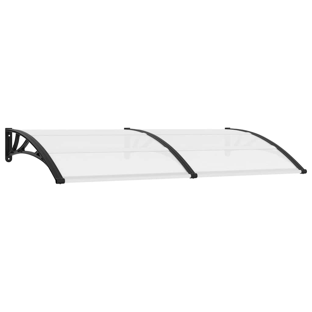 vidaXL Marquesina para Puerta de Policarbonato 200x75 cm Negra y Transparente - Image 4 of 21