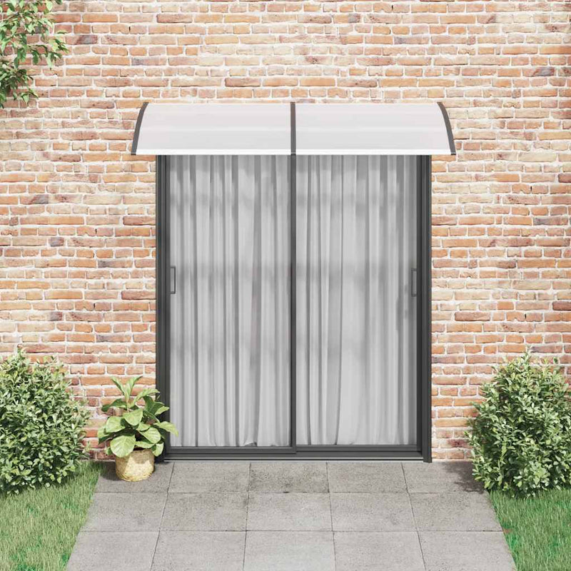 vidaXL Marquesina para Puerta de Policarbonato 200x75 cm Negra y Transparente - Image 9 of 21