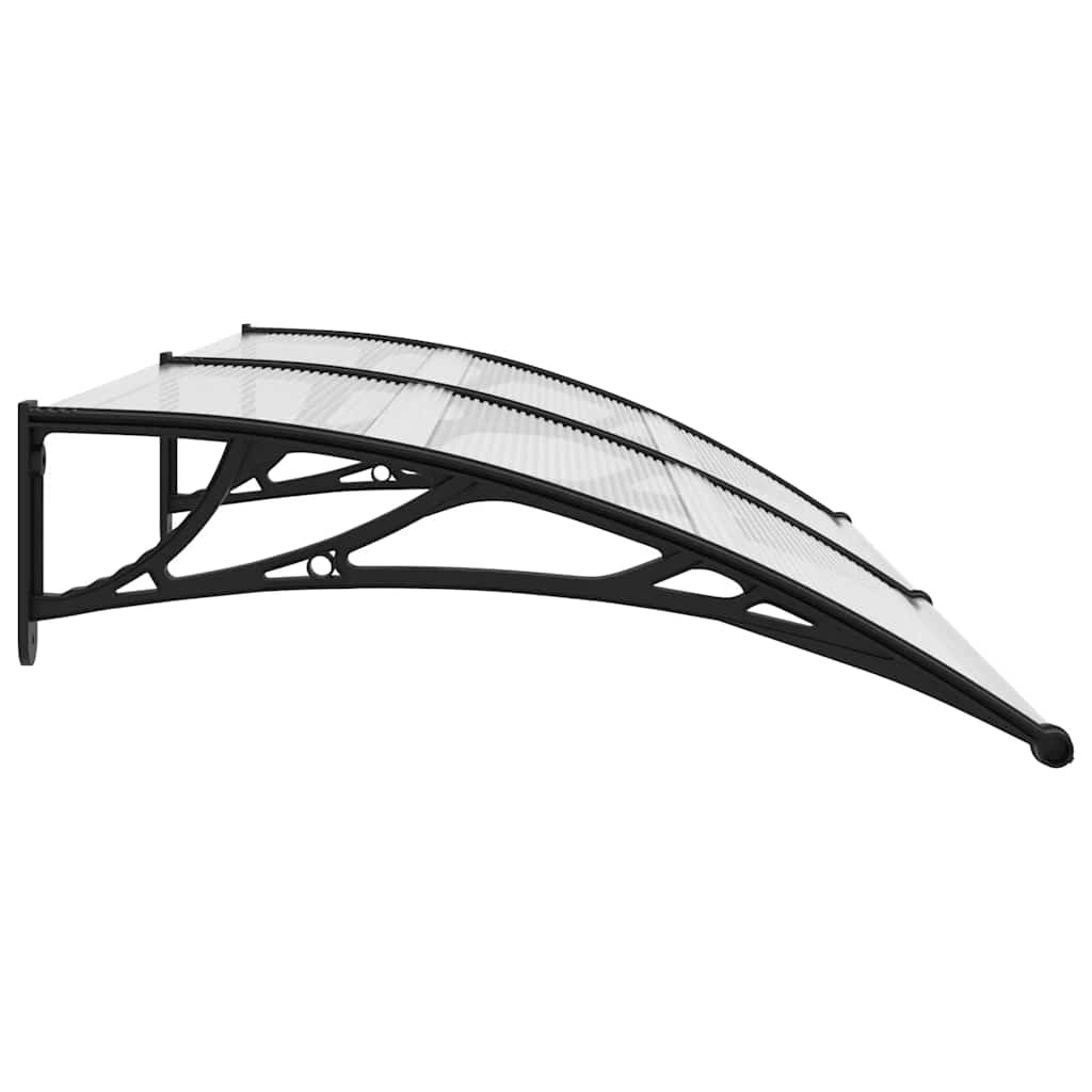 vidaXL Marquesina para Puerta de Policarbonato 200x75 cm Negra y Transparente - Image 11 of 21
