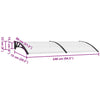 vidaXL Door Canopy, Polycarbonate, 240 x 75 cm, Black and Transparent - Image 7 of 7