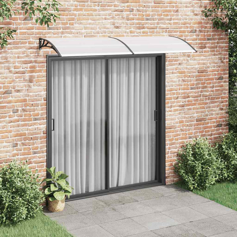 vidaXL Marquesina para Puerta de Policarbonato 200x75 cm Negra y Transparente - Image 2 of 21