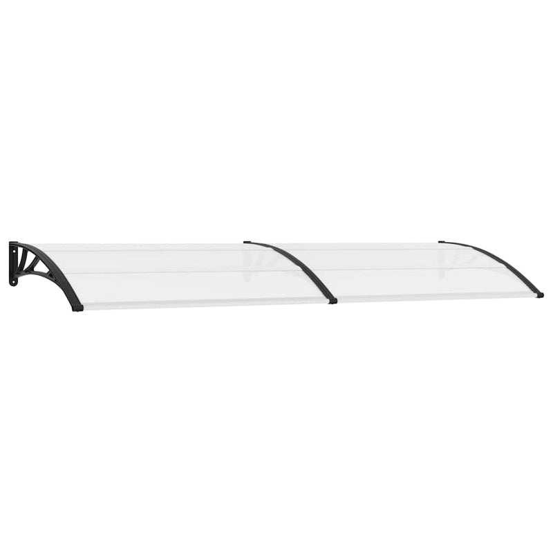 vidaXL Toldo para Puerta de Policarbonato 300x75 cm Negro y Transparente - Image 2 of 7