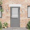 vidaXL Toldo para puerta de policarbonato y ABS 120 x 75 cm Gris y transparente - Image 3 of 7