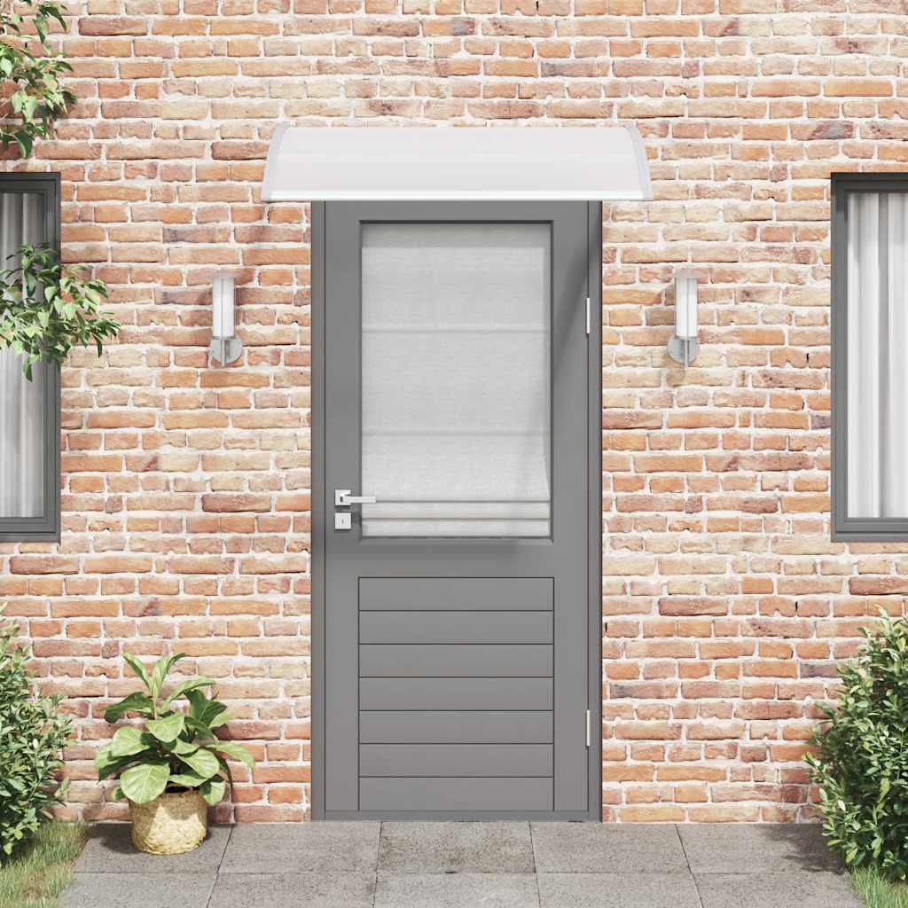 vidaXL Toldo para puerta de policarbonato y ABS 120 x 75 cm Gris y transparente - Image 3 of 7