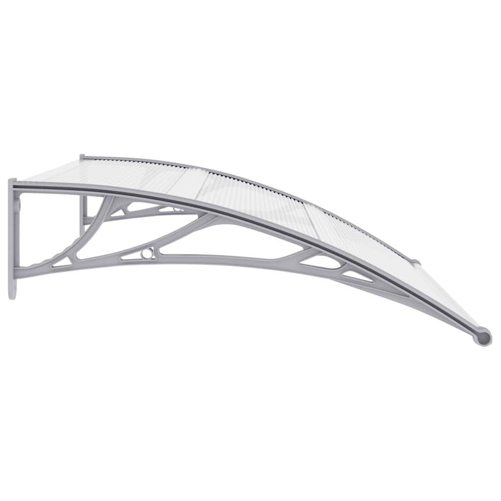 vidaXL Toldo para puerta de policarbonato y ABS 120 x 75 cm Gris y transparente - Image 4 of 7