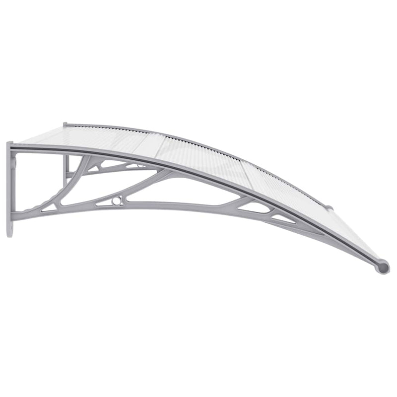 vidaXL Toldo para puerta de policarbonato y ABS 120 x 75 cm Gris y transparente - Image 4 of 7