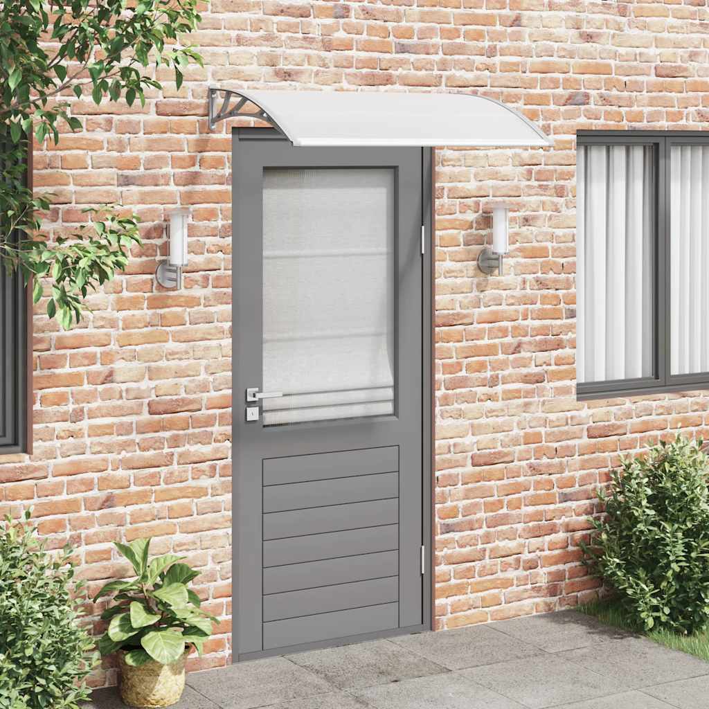 vidaXL Toldo para puerta de policarbonato y ABS 120 x 75 cm Gris y transparente - Image 1 of 7