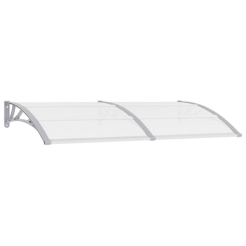 vidaXL Marquesina para Puerta de PC 200x75 cm Gris y Transparente - Image 6 of 20