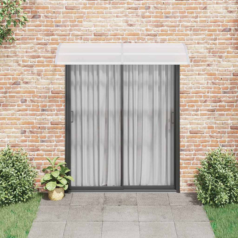 vidaXL Marquesina para Puerta de PC 200x75 cm Gris y Transparente - Image 9 of 20