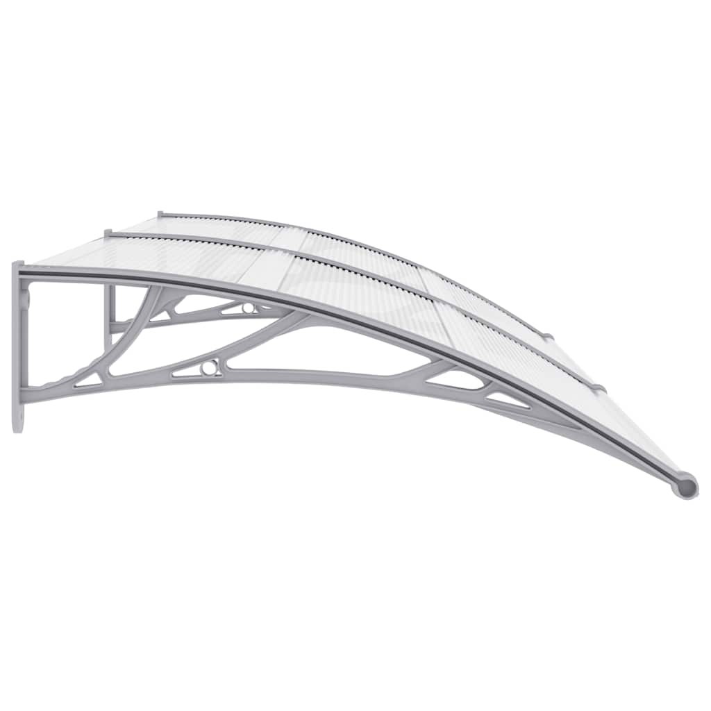 vidaXL Marquesina para Puerta de PC 200x75 cm Gris y Transparente - Image 11 of 20