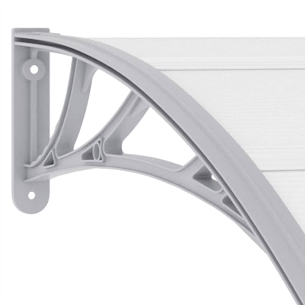 vidaXL Marquesina para Puerta de PC 200x75 cm Gris y Transparente - Image 13 of 20