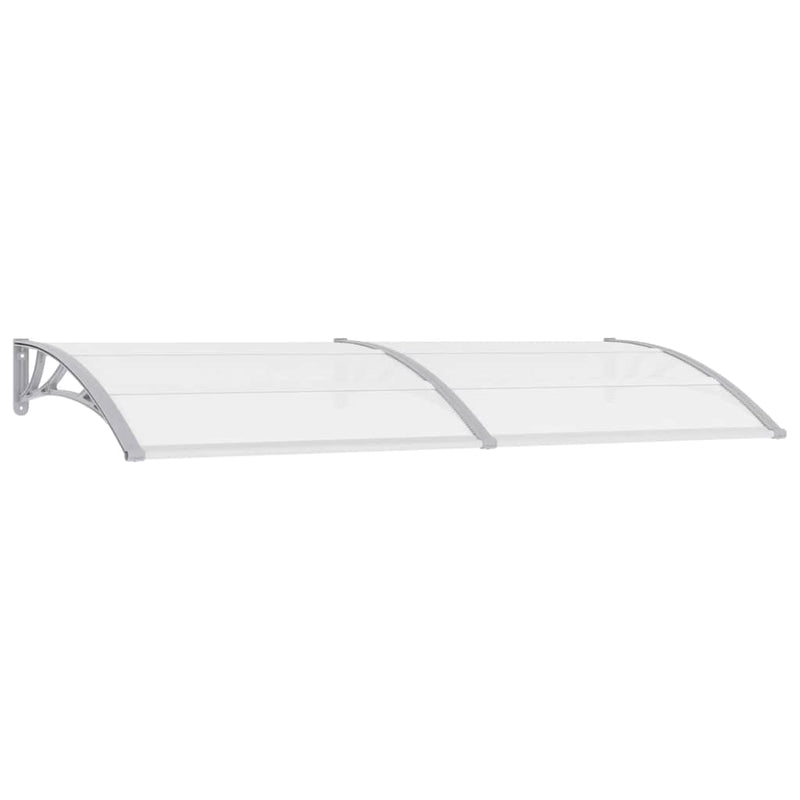 Toldo de puerta vidaXL de policarbonato 240x75 cm gris y transparente - Image 2 of 7