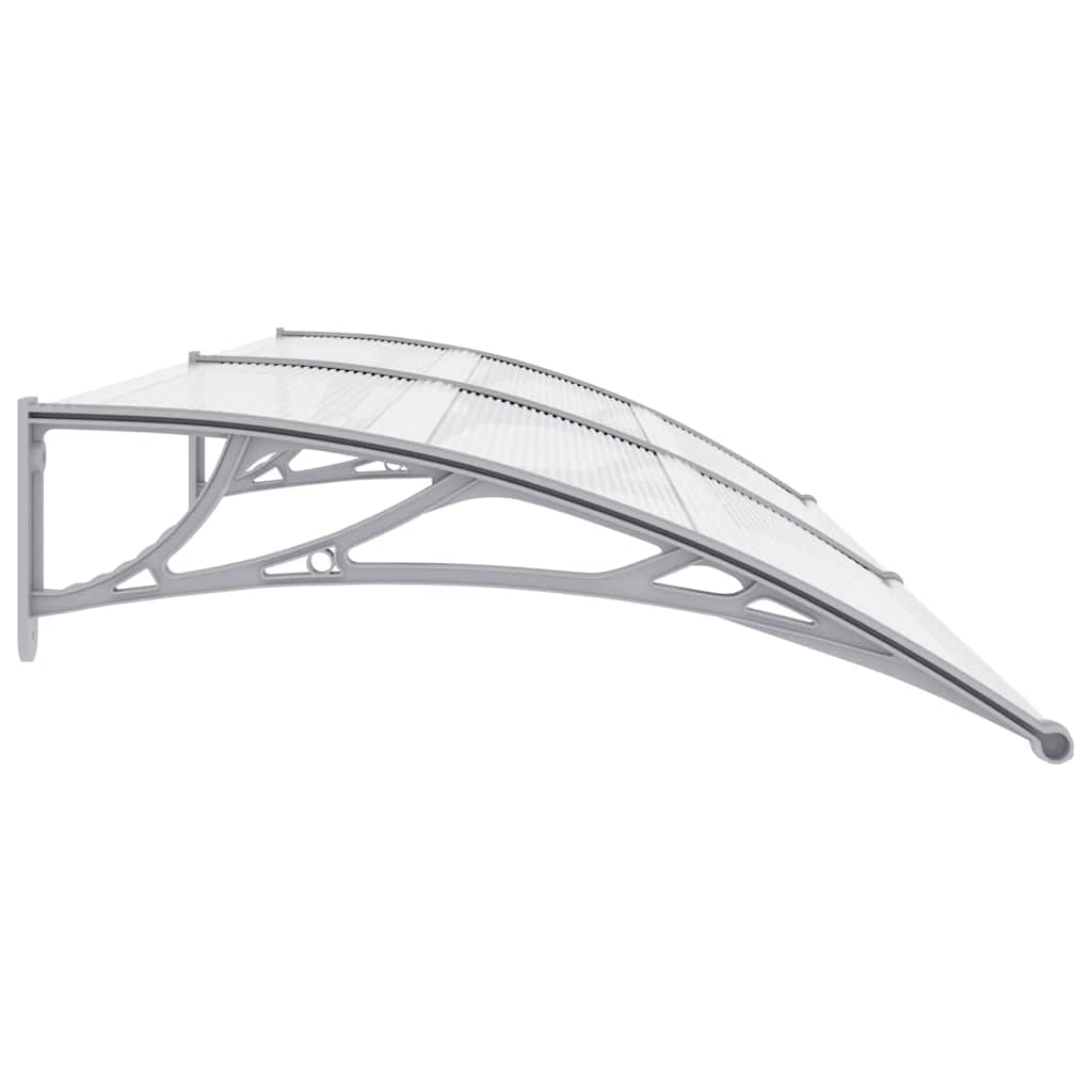 Toldo de puerta vidaXL de policarbonato 240x75 cm gris y transparente - Image 4 of 7