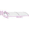 vidaXL Marquesina para Puerta de PC 200x75 cm Gris y Transparente - Image 19 of 20