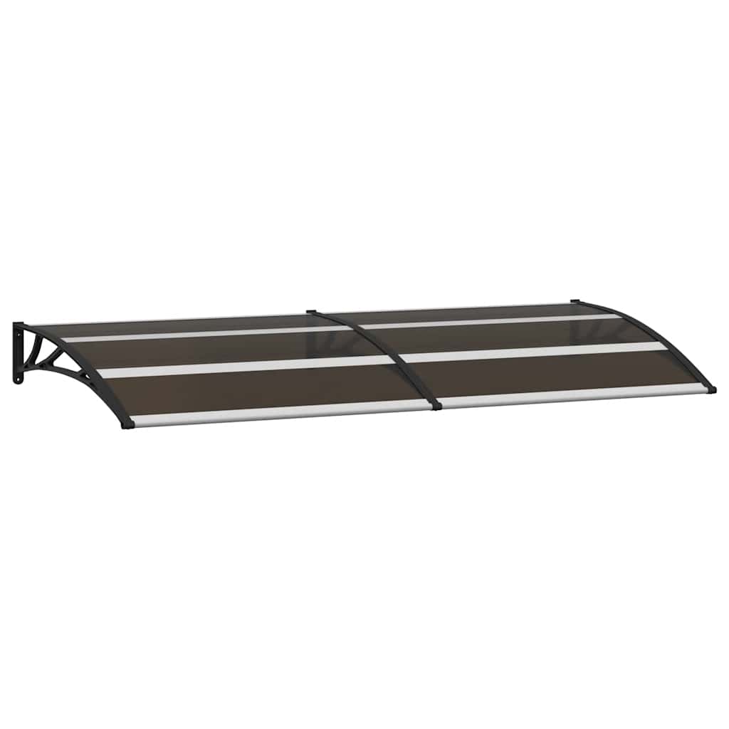 vidaXL Door Canopy, Polycarbonate, 200x75 cm, Black - Image 2 of 7
