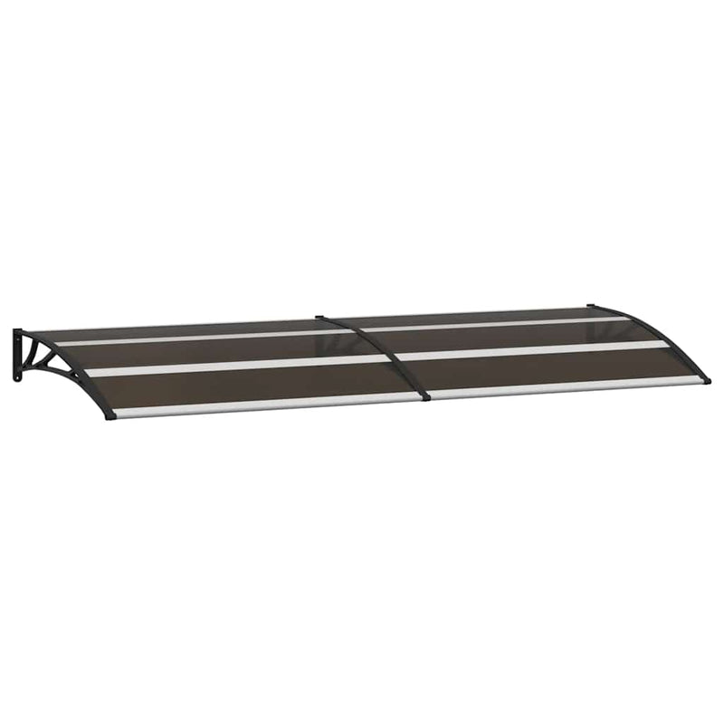 Marquesina para puerta vidaXL de policarbonato 240x75 cm Negra - Image 2 of 7