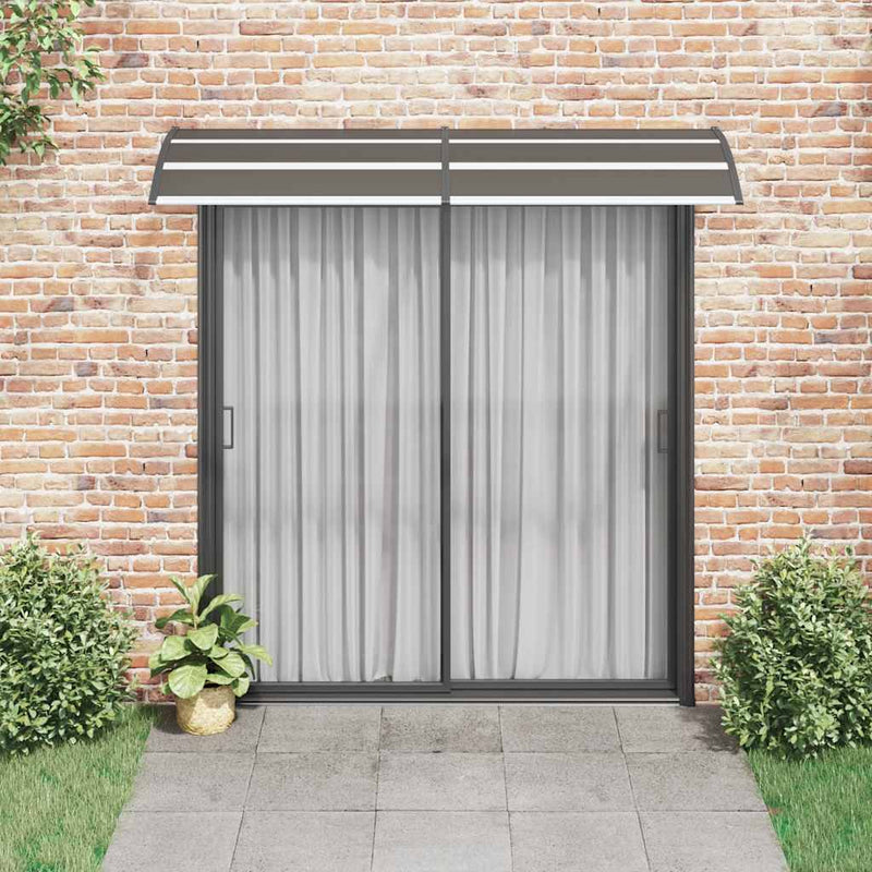 Marquesina para puerta vidaXL de policarbonato 240x75 cm Negra - Image 3 of 7