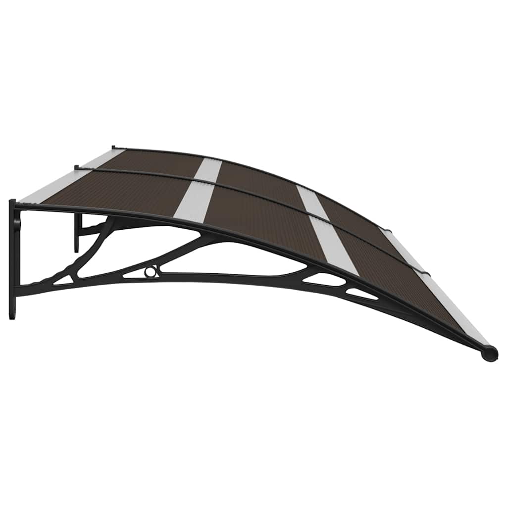 Marquesina para puerta vidaXL de policarbonato 240x75 cm Negra - Image 4 of 7