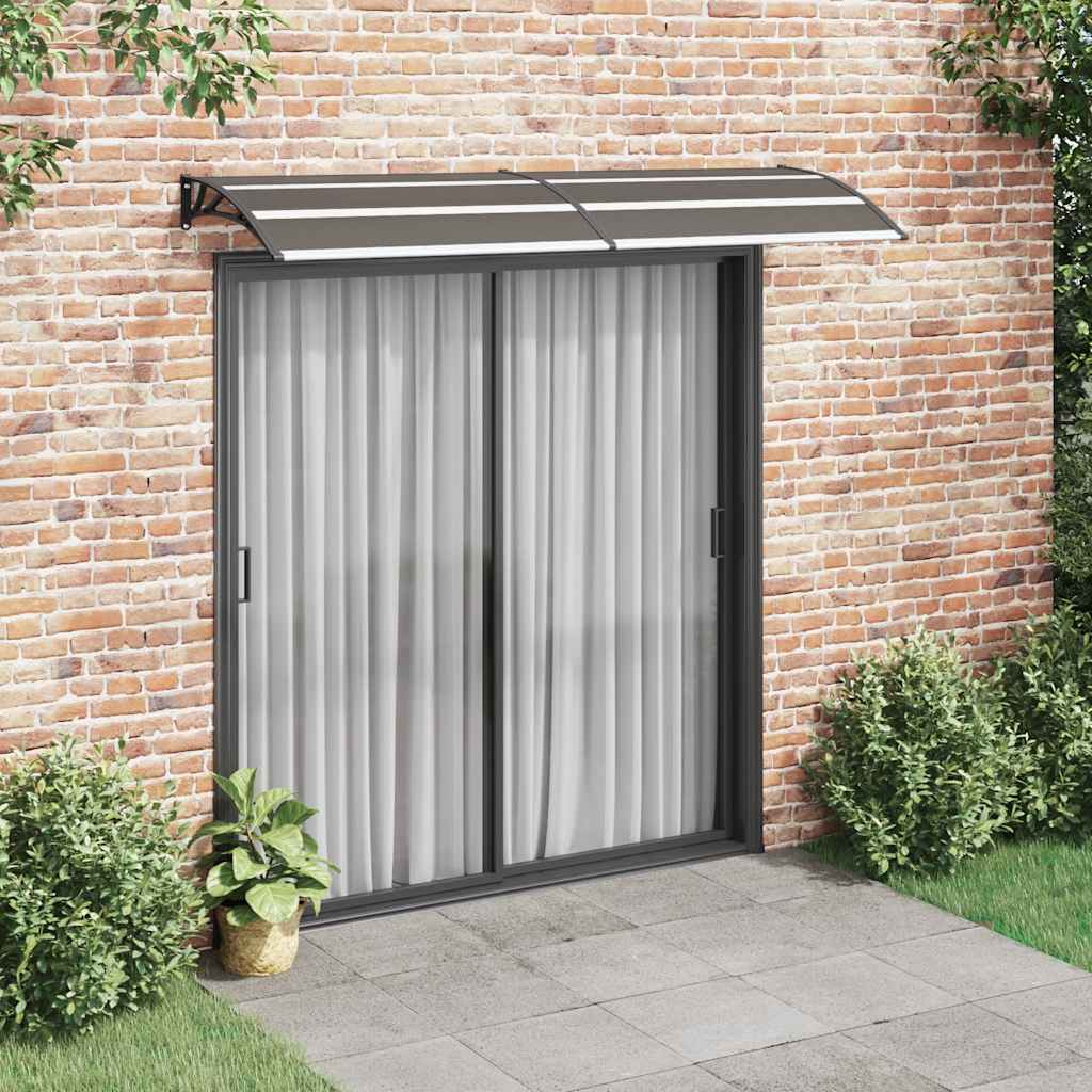 Marquesina para puerta vidaXL de policarbonato 240x75 cm Negra - Image 1 of 7